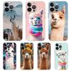 Для iPhone 15 16 14 13 12 mini 11 Pro Max XS X XR SE 7 8 Plus Силиконовый Прозрачный Чехол Кавайный Альпака Прекрасный Роскошный Чехол для Телефона