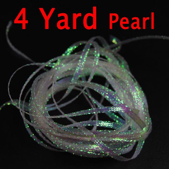 4 ярда, завязывающее жемчуг, плетеное кружево для наживки, рыбьего тела, креветок, подложка, задняя часть, стример, повязка, синельная вспышка, ширина 2,8 мм