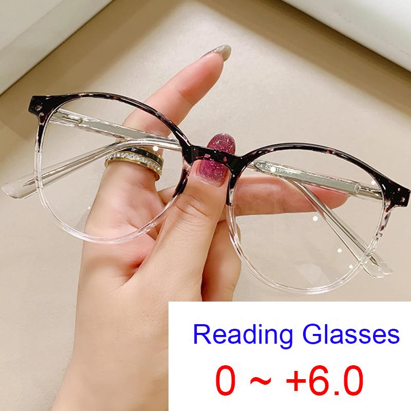 Clear Blue Light Glasses Female Hyperopia Prescription Computer Glasses Women Luxury Brand Round Fashion Eyeglass Readers