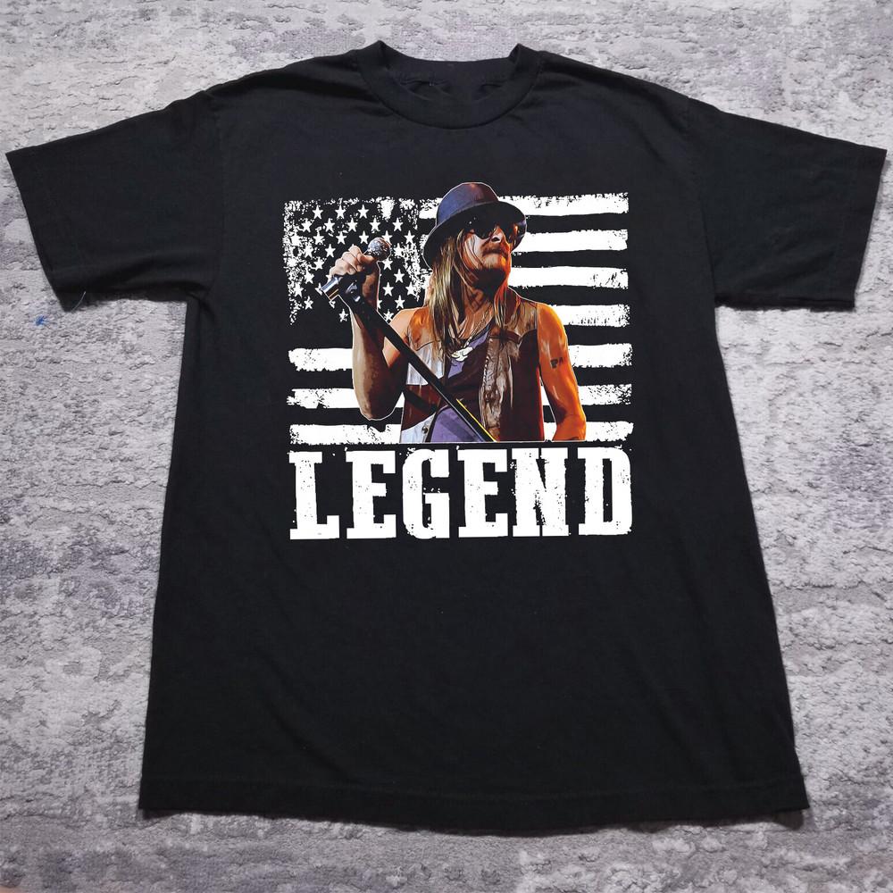 Американский флаг Музыка Kid Rock Легенда Футболка с коротким рукавом Унисекс Все размеры Унисекс Футболка