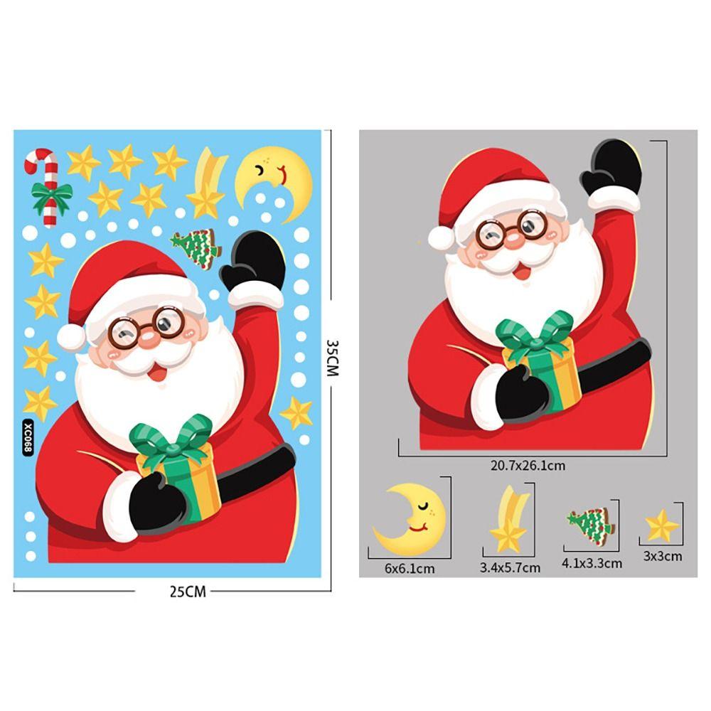 Новогодние наклейки на окна 2024, Рождественская зеркальная наклейка, статическая наклейка, рождественская наклейка, подарки