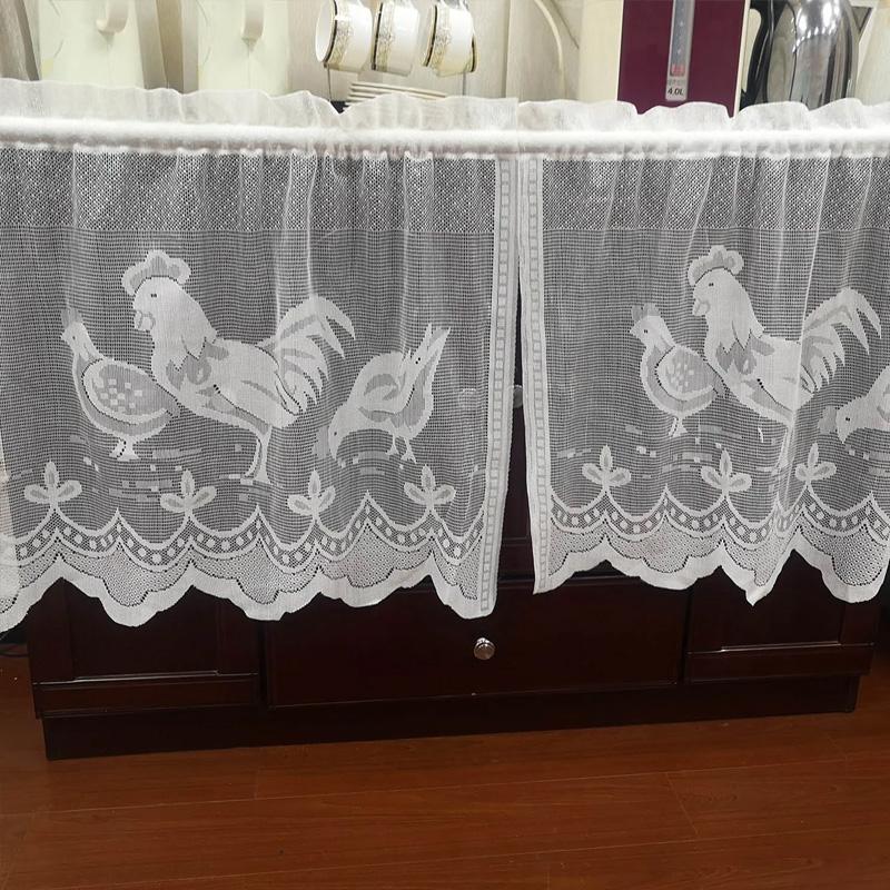 3 шт./набор Жаккардовое кружево DIY Европейская кофейная занавеска Белая вязаная кухонная полупрозрачная