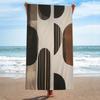 Abstract Retro Black Geometry Microfiber Beach Towel Absorbent Quick Dry Soft Yoga Swimming Resort Mountain Climbing Towel