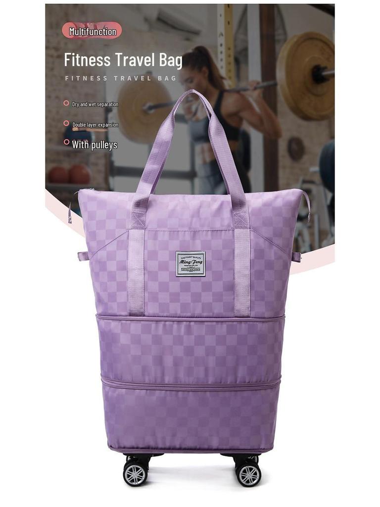 Вместительная расширяемая дорожная сумка на колесах с отделением для сухого/мокрого белья и возможностью переноски в ручной клади для беременных