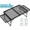 Маленький низкий походный стол с боковыми панелями, складной короткий стол для пикника/стол для отдыха на открытом воздухе с 2 боковыми панелями, прочный металлический низкий стол для сидения