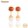 Tancise Серьги-капли из стерлингового серебра 925 пробы с агатом и цирконом для женщин, свадебные, для вечеринки, подарки