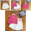 Fashionable 2024 Summer Girls Knit Ensemble With Elegant Dragon Fruit Top And Shorts