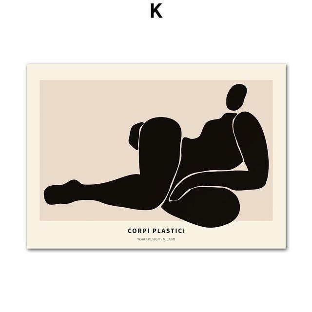 Abstract Mid-Century Modern Lines Nordic Gallery Wall Medieval Art Canvas Painting Posters Print Pictures for Living Room Decor No Frame