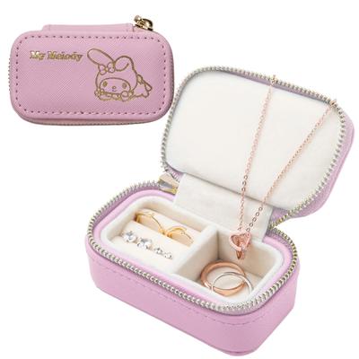 Poume Sanrio футляр для ювелирных изделий футляр для аксессуаров чехол для кольца S размер мини-сумочка портативный дорожный Cinnamoroll Kuromi My Melody Hello Kitty Melody L'a (мой (розовый))