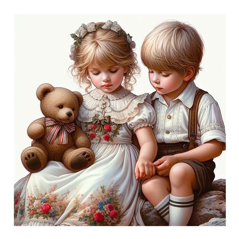 Сладкая парочка 5d DIY полная алмазная картина милая девочка и мальчик собака медведь новая алмазная мозаика вышивка для подарка на день рождения декор комнаты