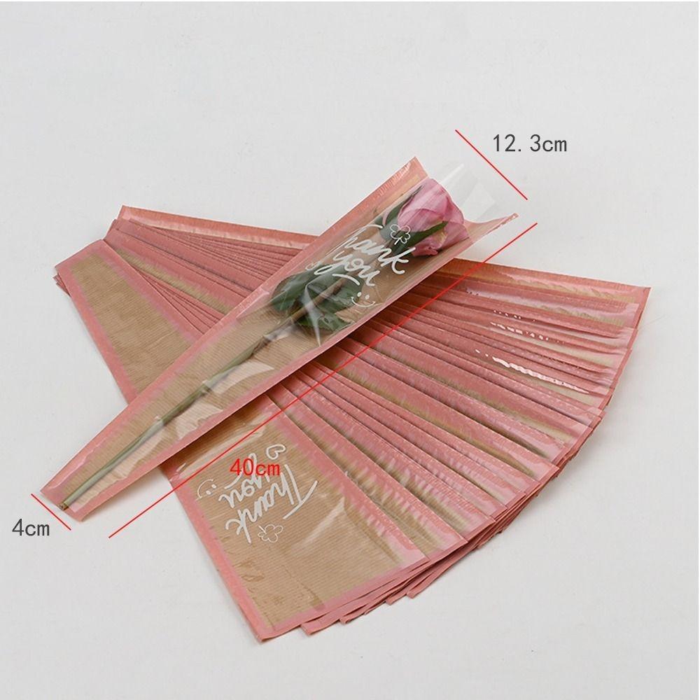 20/30PCS Transparent Rose Packing Sleeve Bag Wrapping Sleeve Flower Packaging Bag Valentine's Day