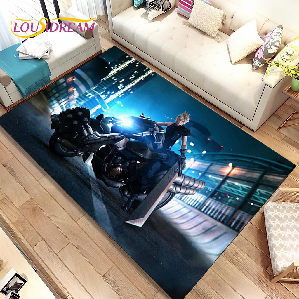 Final Fantasy Series Games Area Rug,Carpet Rug for Home Living Room Children's Bedroom Sofa Doormat Decor,Non-slip Floor Mat 3D
