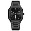 Men Square Stainless Steel Strap Watch Quartz Week Calendar Simulated Business Sports Wristwatch