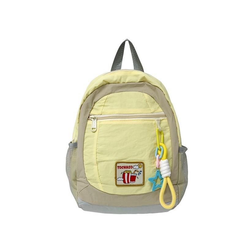 Contrast Childrens Color Backpack With Canvas Material For Daily Style College