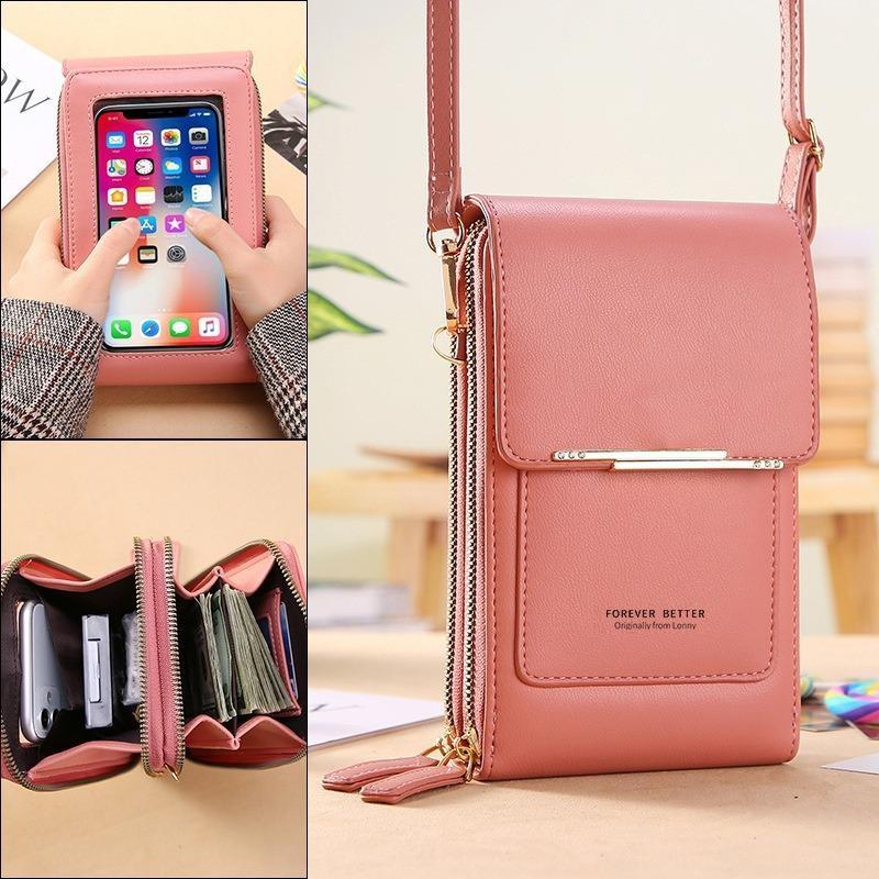 8 Colors Touch Screen Phone Bag Ladies Small Messenger Cute Phone Bag Fashion Key Coin Purse Wallet Card Holder