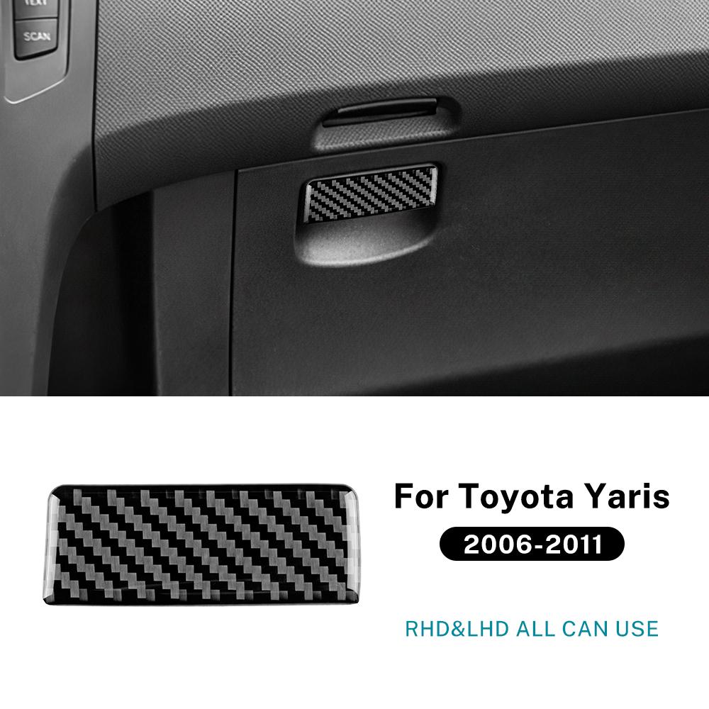 Для Toyota Yaris 2006 2007 2008 2009 2010 2011 Настоящая мягкая наклейка из углеродного волокна LHD RHD CarCo-пилот Ящик для инструментов Панель переключателей Отделка