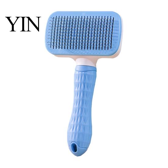Deshedding Tool for Long And Short Hair Self-Cleaning Pet Grooming Brush, Dog Shedding Brush with Rounded Tips, Easy Clean Haired Dogs Cats