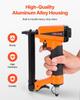 Pneumatic Staple Gun, 21 Gauge Pneumatic Upholstery Stapler for 80 Series 12.8mm Crown 6mm-16mm Length Staples, 70-110 PSI Air Staple Gun for