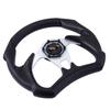 Алюминиевый автомобильный гоночный руль JDM с плоской чертой, спортивный руль из ПВХ, черная кожа