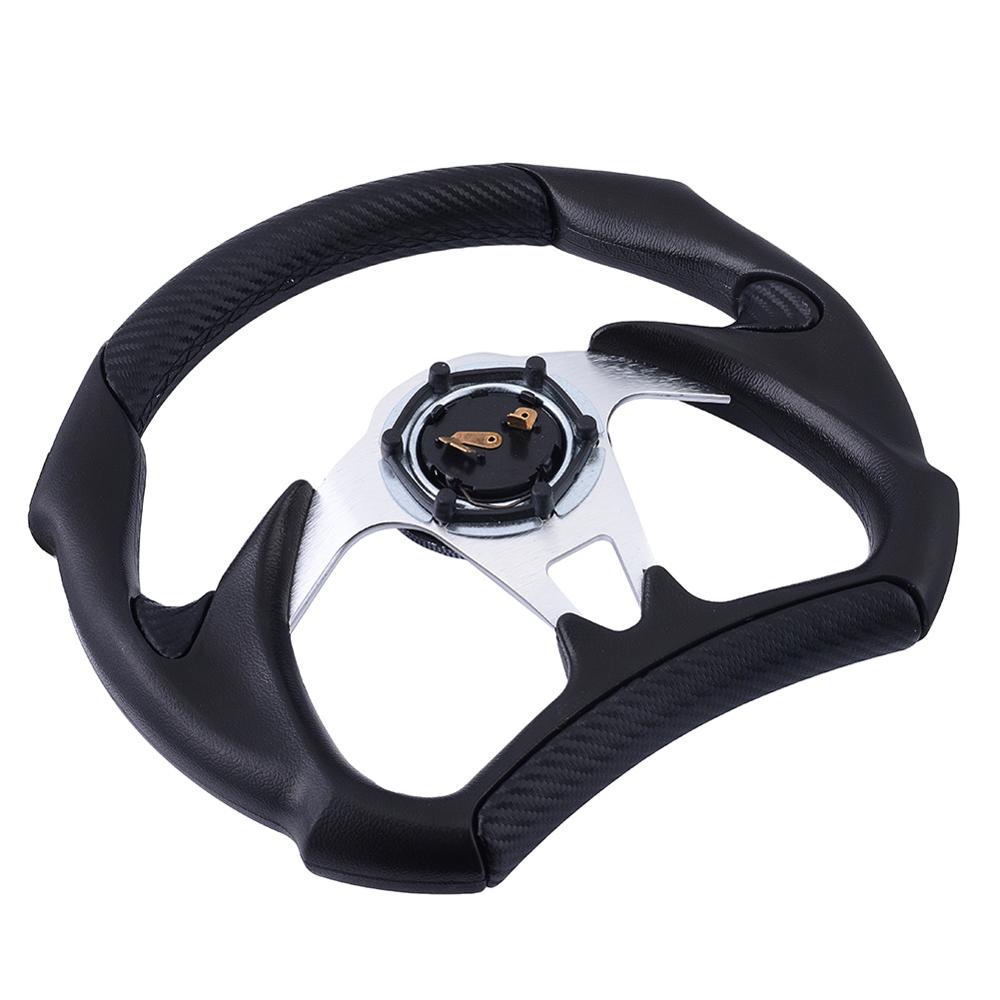Алюминиевый автомобильный гоночный руль JDM с плоской чертой, спортивный руль из ПВХ, черная кожа