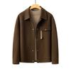 New Woolen Coat Men's Double-sided Coat Autumn and Winter Short Lapel Casual Woolen Warm Coat