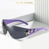 Futuristic Y2K Sunglasses Rimless Shades Trendy Star Wrap Around Sun Glasses  for Women