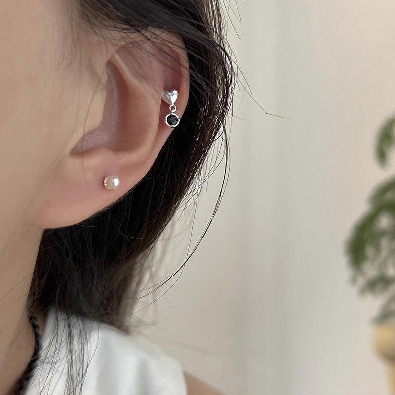 Миниатюрные серьги с подвеской в виде черного бриллианта Love, маленькие и простые, а также универсальные серьги Niche