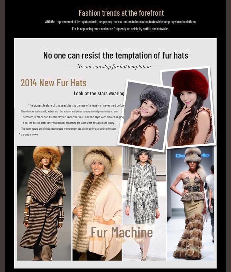 Stylish Unisex Imitation Fox Fur Snow Hat - Warm & Cold-Resistant