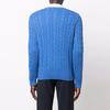 Polo Ralph Lauren FW22 Solid Color Small Pony Embroidered Cable Knit Crew Neck Long Sleeve Sweater Men Sweater Blue 710775885-037