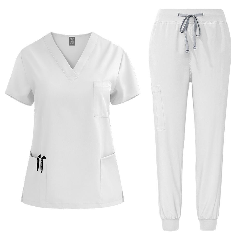 Unisex Quick-Dry Stretch Scrub Suit - Short Sleeve for Medical Professionals
