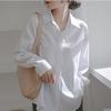 Lazy Style Loose White Shirt for Women In Spring and Autumn New French Top Professional Temperament Light Hong Kong Style Shirt