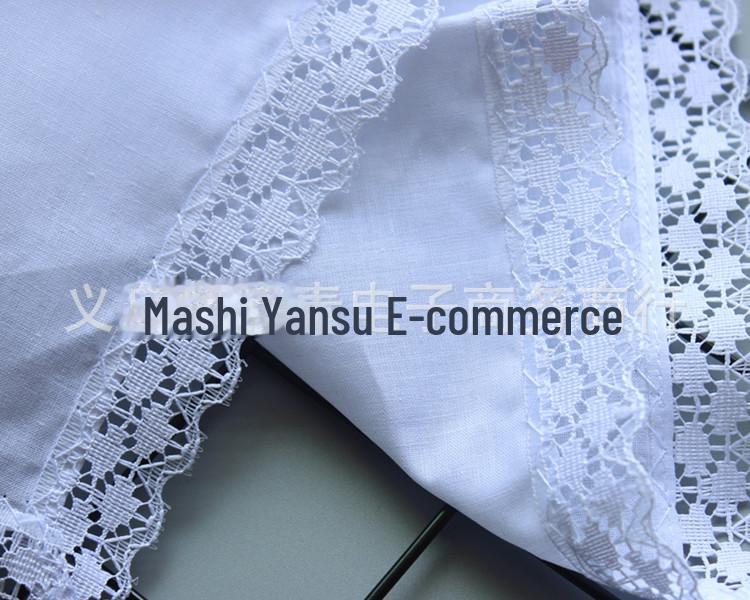 Чисто-белый хлопковый кружевной носовой платок ручной работы с граффити