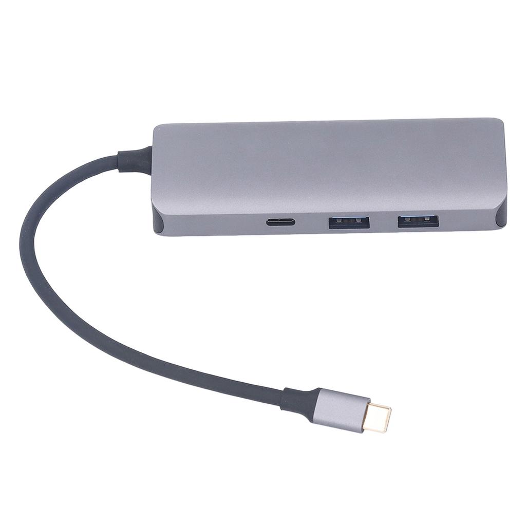 Type C Docking Station Aluminium Alloy USB 3.0 RJ45 Multi Port Docking Station for Windows 6 In 1