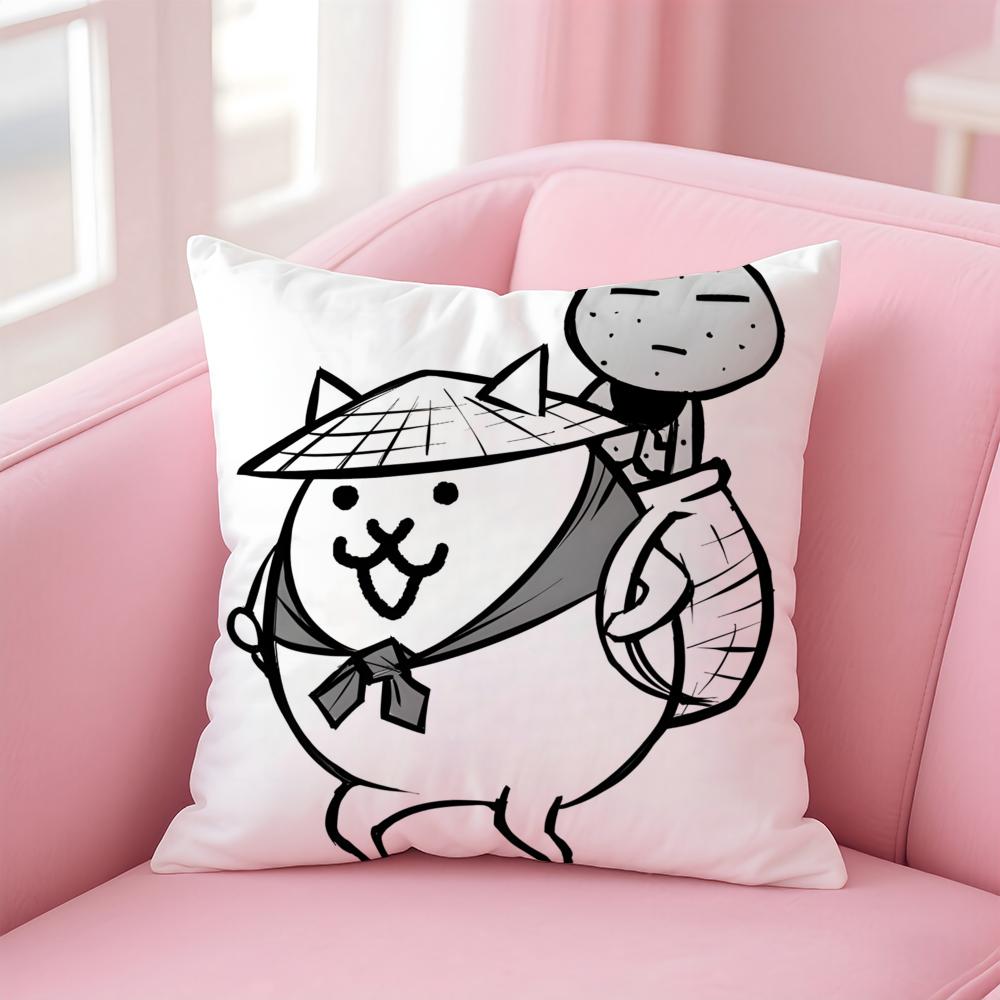 TD Cartoon Game The Battle CatsC Cushion Cover Pillow Case Soft Skin Friendly Fabric Concealed Zipper