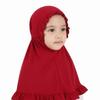 Solid Color Girls Neck Shawl Breathable Children Islamic Headscarf  2-7 Years Old Kids