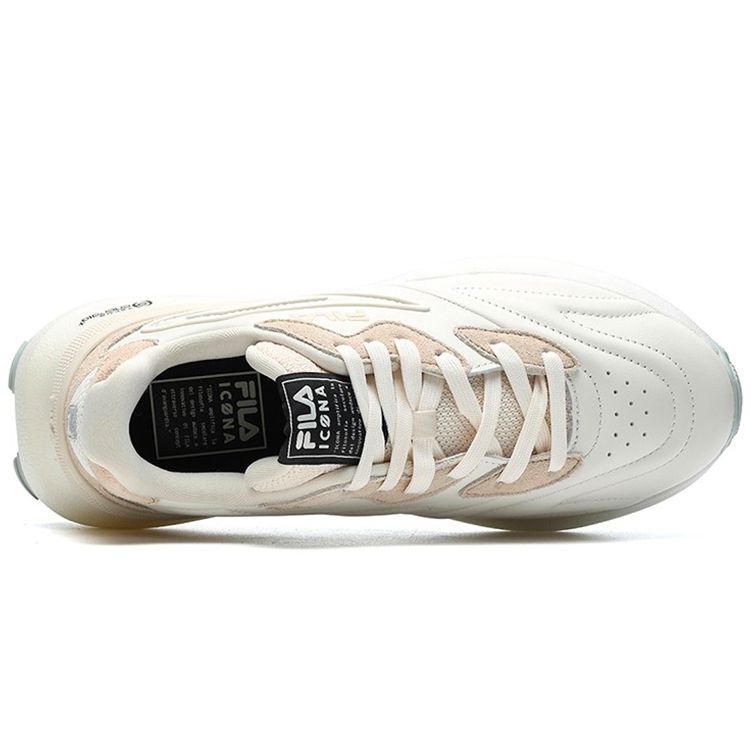 Fila Fusso Icona Тканевый Верхний Слой Кожа Коровы Двойная Замша Мода Спорт Низкие Кроссовки для Повседневной Носки Женские Кроссовки Кокосово-Белый F12W213113FCF