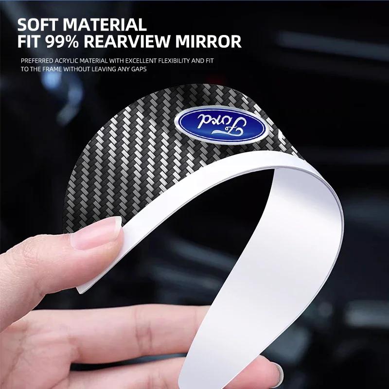 Car Sticker Hot For Ford 2Pcs Carbon Fiber Car Rearview Mirror Eyebrow Rain Cover For Ford Focus Mondeo Kuga Fiesta MK7 Escort E