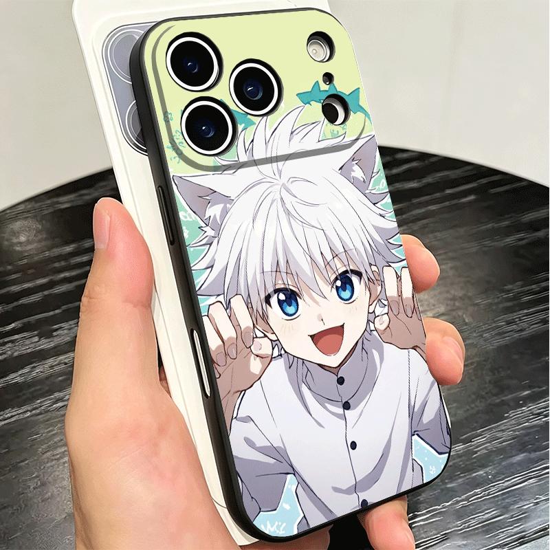 Милый Мягкий Чехол для Телефона Hunter X-Hunters для iPhone 16 16E 17 Air 15 Pro Max 14 Plus 13 Mini 11 12 7 Черный Задний Корпус
