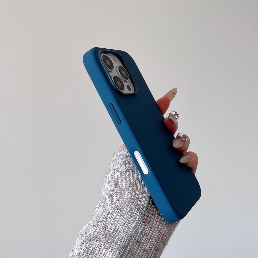 Магнитный чехол из жидкого силикона для iPhone 16/16 Pro Max - Унисекс, Ударопрочный, Простой дизайн