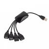 1Pcs Usb 2.0 Extension Data Cable 1 Male To 4 Female Usb Hub Splitter Extend Cable Power Adapter Socket