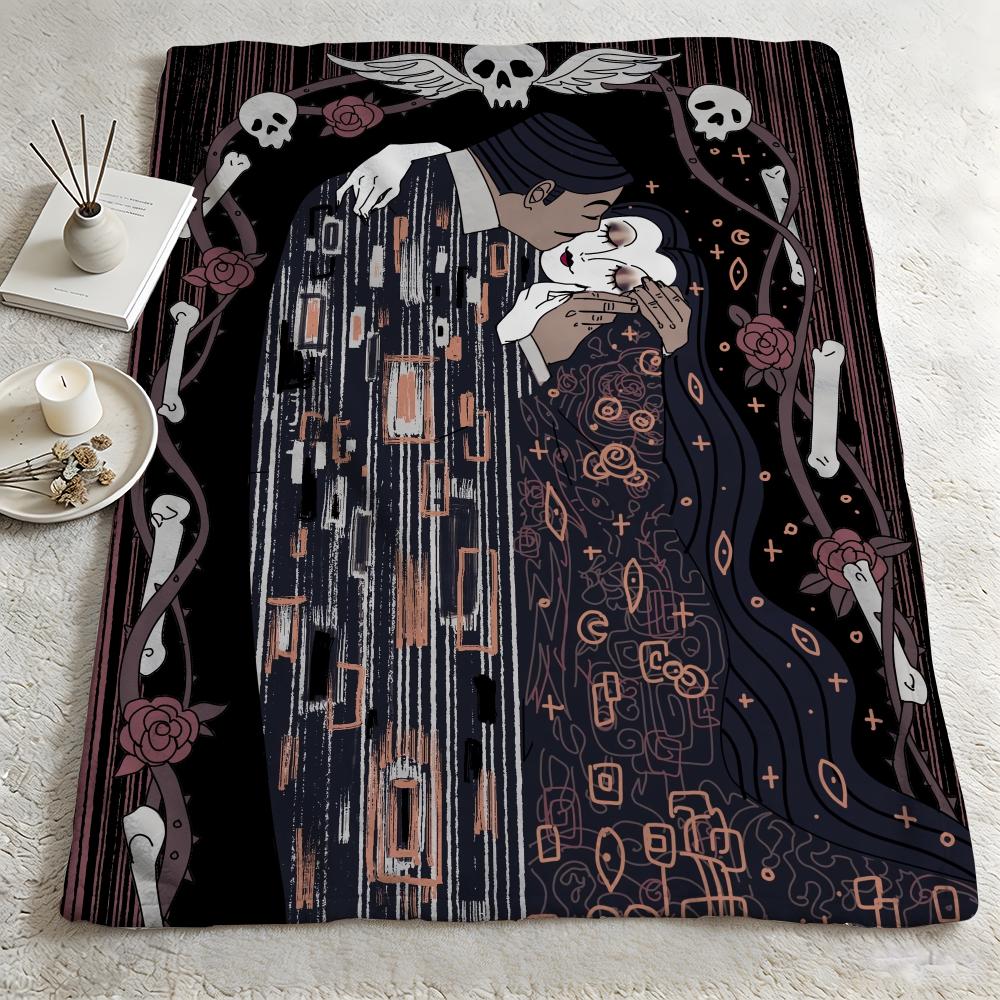 cartoon TThe Addams Familyy Throw Warm Soft Flannel Blanket Multiuse for Sofa Bed Camping Travel Nap
