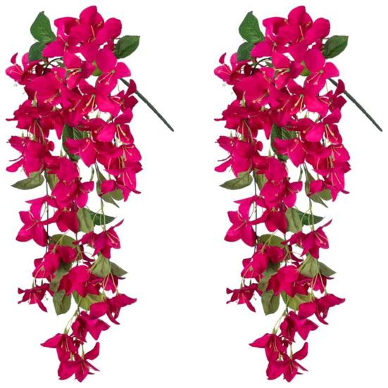 2 шт. подвесной искусственный бугенвиллея Speetabilis устойчивый к ультрафиолетовому излучению реалистичный искусственный цветок для свадебной вечеринки в помещении, на открытом воздухе, в саду, дворе, украшение из искусственного цветка