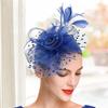 Головные уборы для вечеринок Шикарный металлический зажим для головы Головной убор Чародейская шляпа Сетка Цветочный декор из перьев Головные уборы для вечеринок Ретро Шапка-волшебник Модные аксессуары