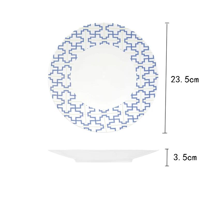 Керамическая тарелка в стиле ретро-дворца, креативная круглая тарелка для стейка, десерта, изысканные обеденные тарелки для отелей класса люкс, домашняя утварь