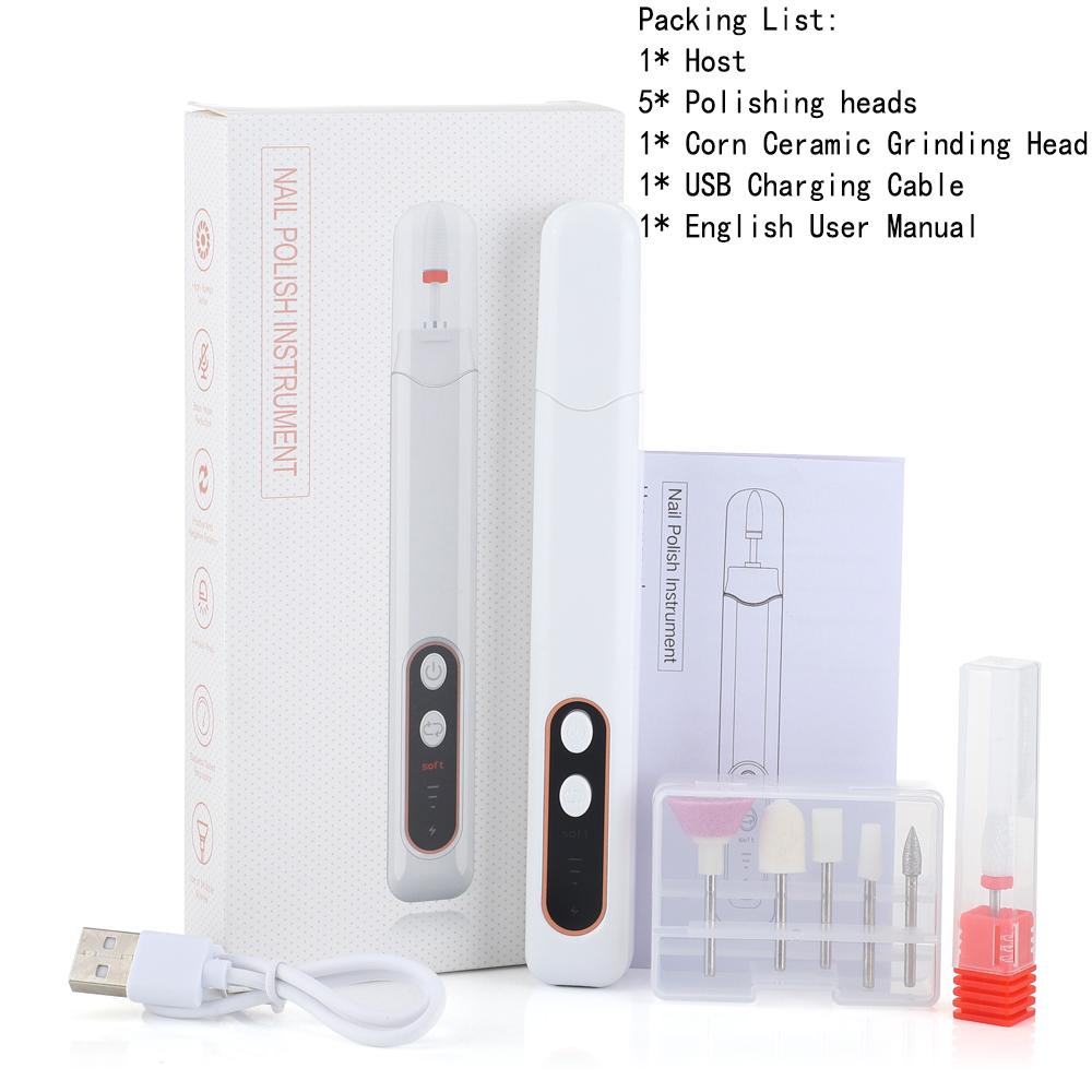 Многофункциональный электрический инструмент для красоты ногтей, небольшой портативный маникюрный станок, шлифовка, полировка, удаление омертвевшей кожи, USB