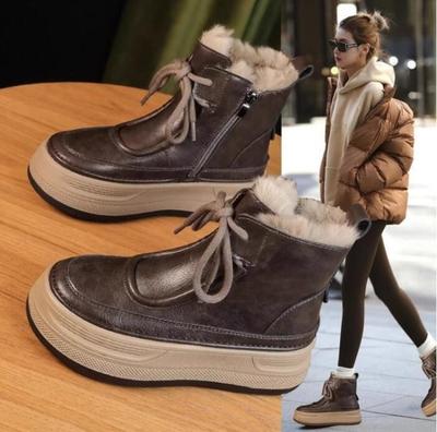 Женские ботильоны Новые Нескользящие Теплые из Микрофибры Женская Зимняя Обувь Платформа Снежные Ботинки для Женщин