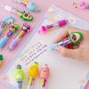 Cute 4-Color Ballpoint Pen Animal Toppers Retractable Cartoon Pens 0.7mm Tip Novelty Writing Pen for School Supplies