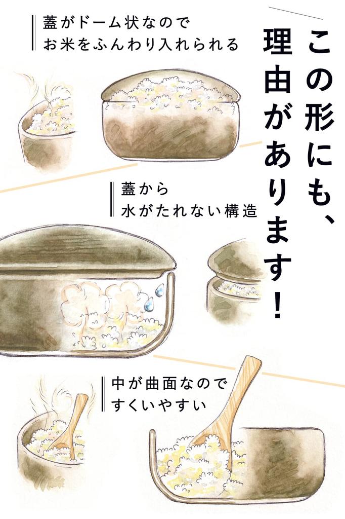 IWANO [Made in Japan Rice Container] Banko Ware, Handmade, Featured on TBS's "Gacchiri Monday!!", Stores Rice Deliciously, Microwave Safe, Oven Safe,
