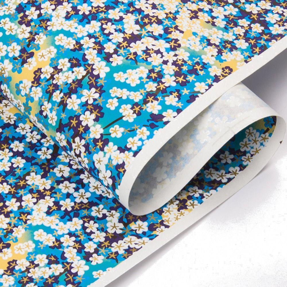 Бумага для оригами с узором сакуры, материал для рукоделия, крафт-бумага, бумага для подарочной упаковки в японском стиле, вырезание из бумаги