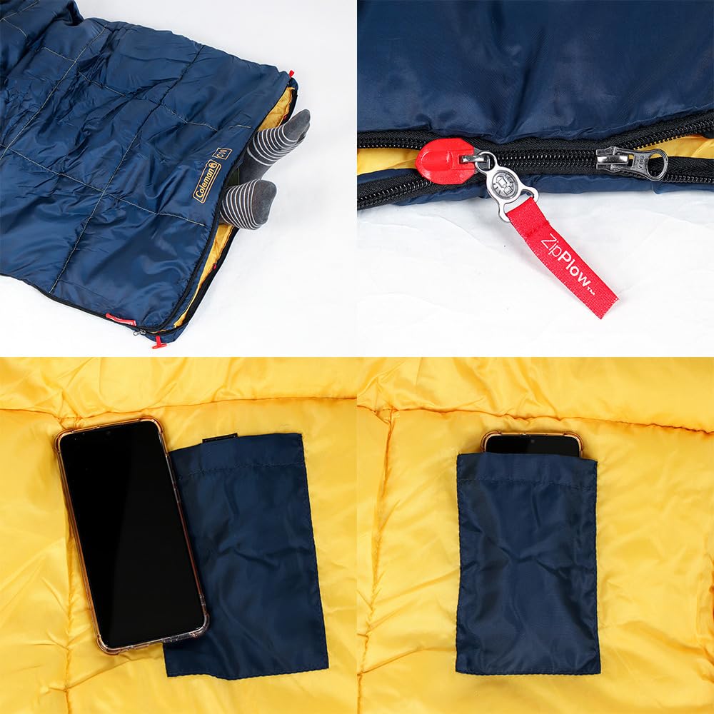 COLEMAN Sleeping Bag Performer III C10 Usable Temperature 10 Degrees Envelope Type Yellow 2000034775